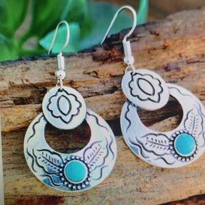 Elegant Silver and Turquoise Earrings